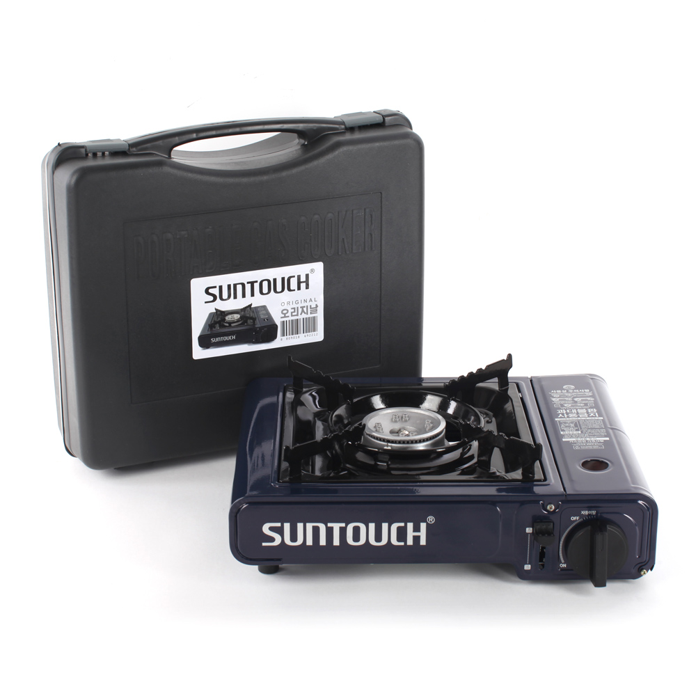 고화력 휴대용가스버너 불판 부르스타 휴대용가스렌지 썬터치 버너, 네이비, 1개
