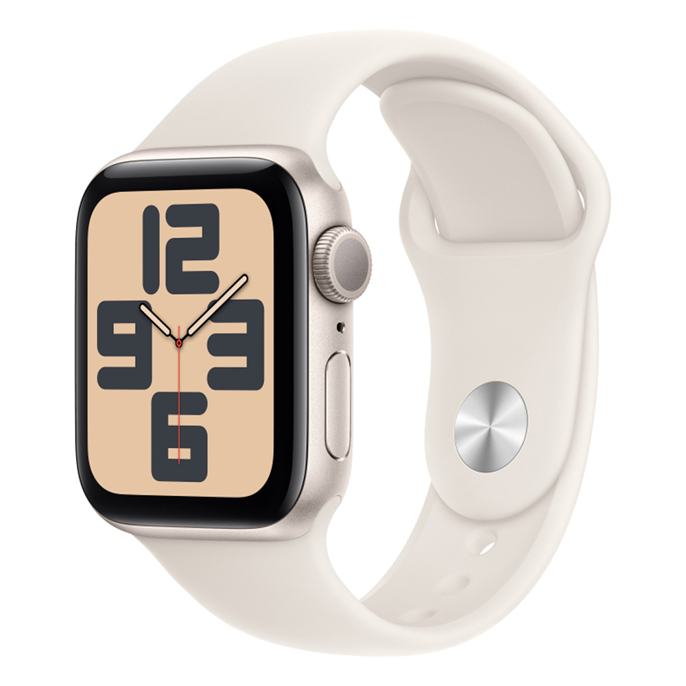 Apple 정품 2024 애플워치 SE 2세대 알루미늄 케이스, 40mm, GPS, 스타라이트 / 스타라이트 스포츠 밴드, M/L
